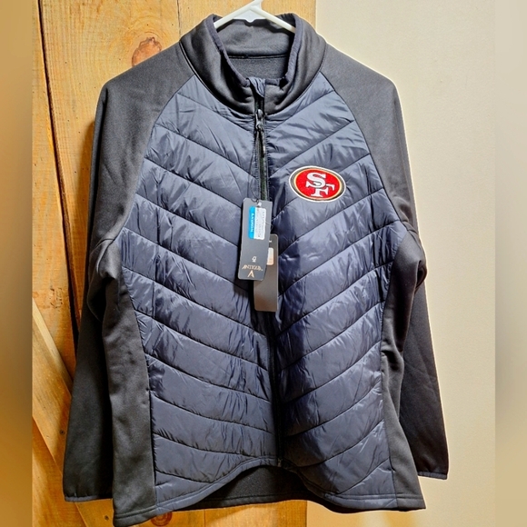 An Antigua official NFL San Francisco 49ers puffer jacket in a women's size XL. - Picture 1 of 11